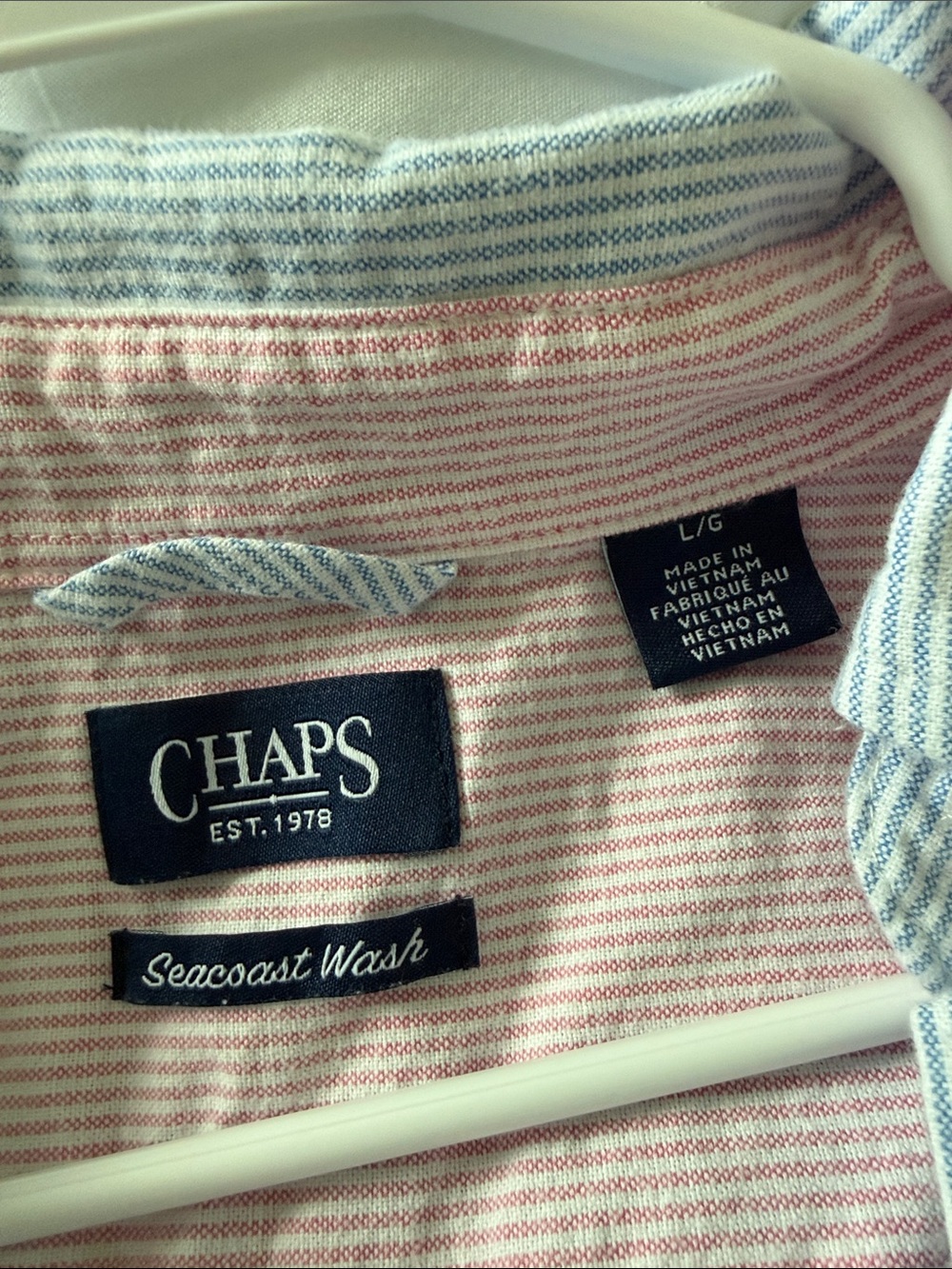 Chaps Two-Pattern Light Blue Men's Button-Down Shirt - Picture 2 of 5